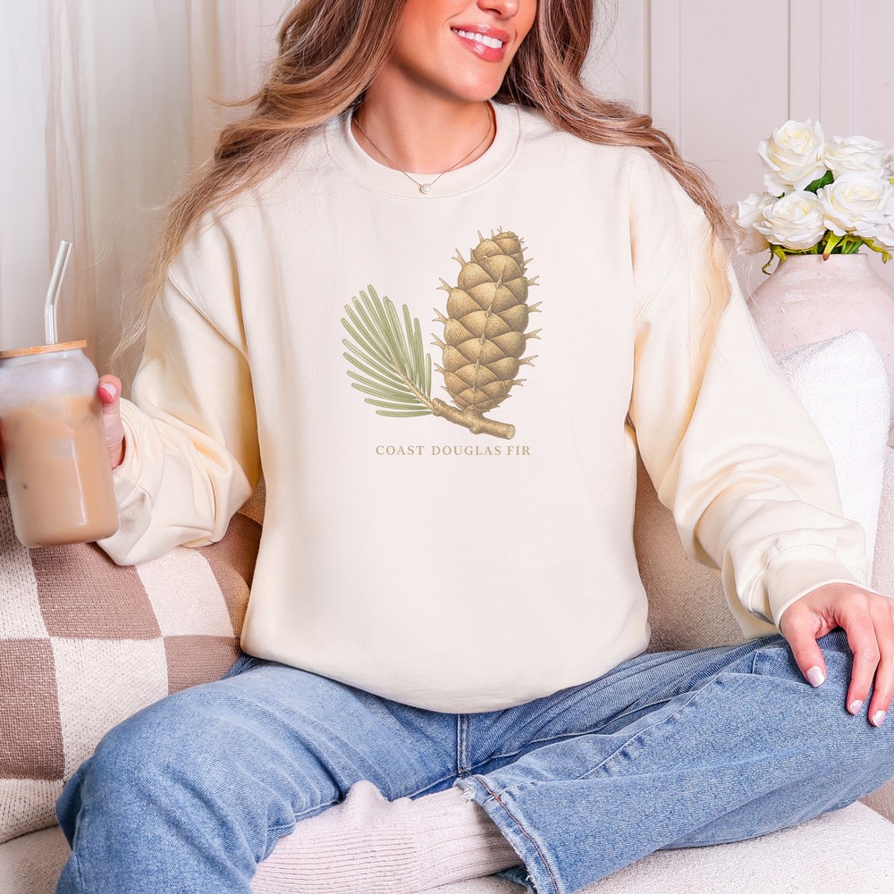 Coast Douglas Fir Cone and Needle Branch Sweatshirt